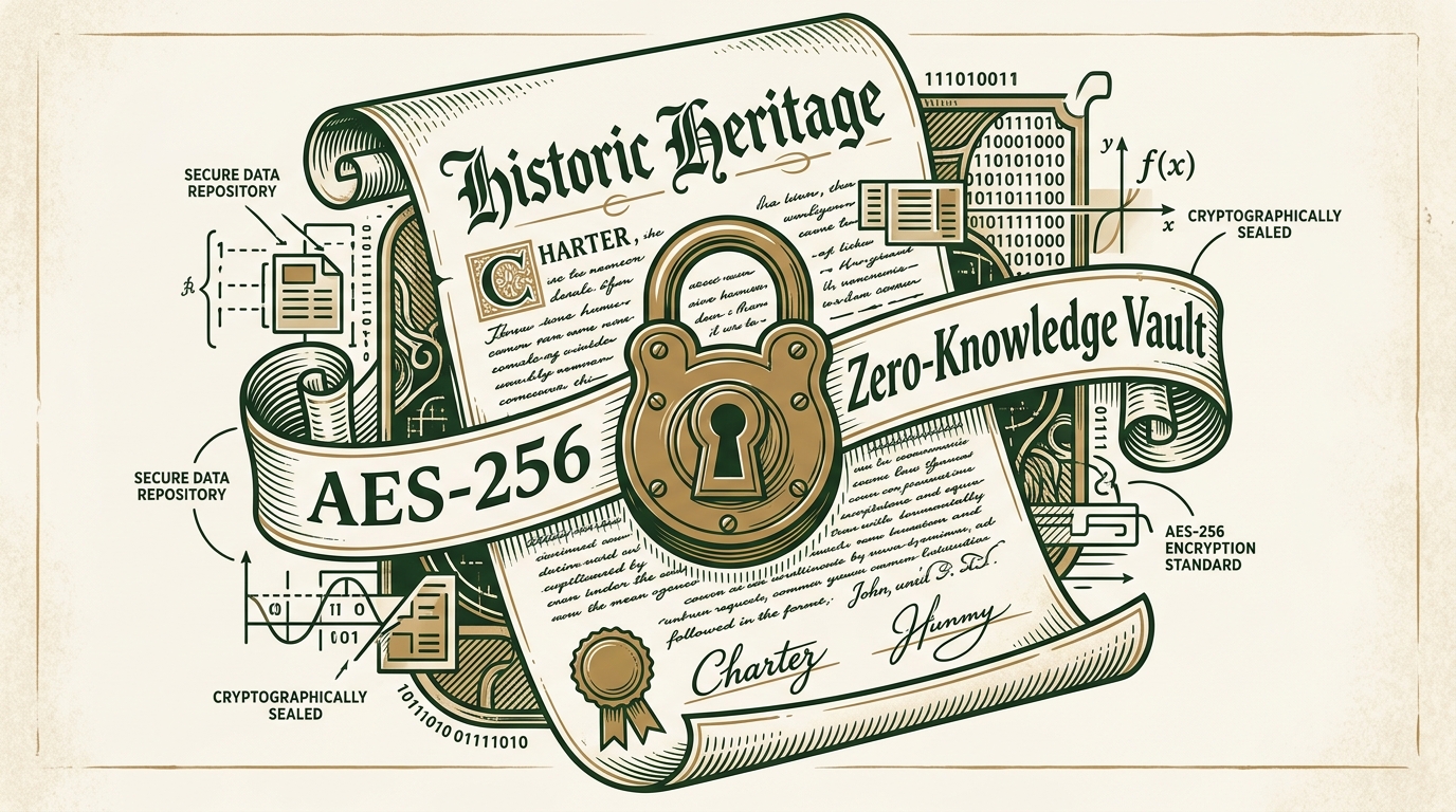 AES-256 Zero-Knowledge Security Vault Illustration